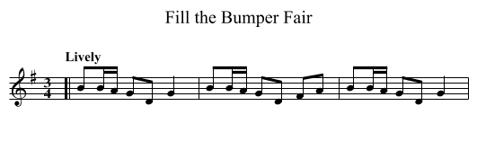Fill the Bumper Fair - staff notation