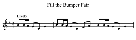 Fill the Bumper Fair - staff notation