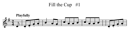 Fill the Cup   #1 - staff notation