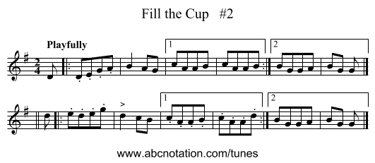 Fill the Cup   #2 - staff notation
