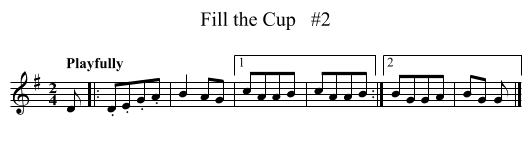 Fill the Cup   #2 - staff notation