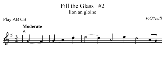 Fill the Glass   #2 - staff notation