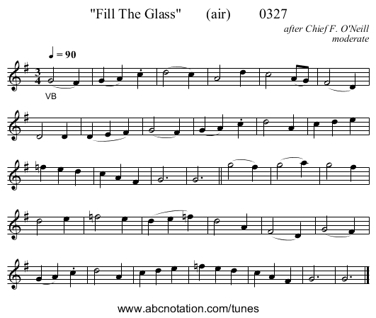 Fill The Glass (air) 0327 - staff notation
