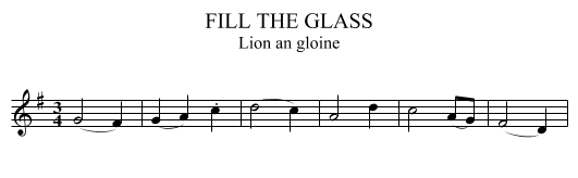 FILL THE GLASS - staff notation