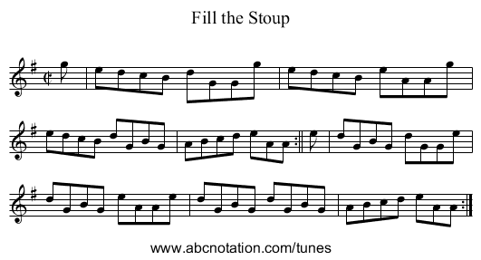 Fill the Stoup - staff notation