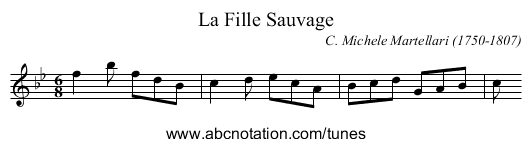 Fille Sauvage, La - staff notation