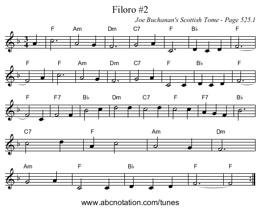 Filoro #2 - staff notation