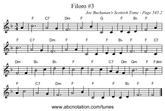 Filoro #3 - staff notation