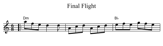 Final Flight - staff notation