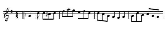 Finbar Dwyer's Favorite - staff notation