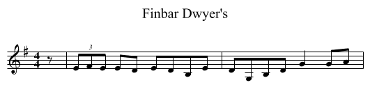 Finbar Dwyer's - staff notation