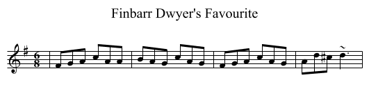 Finbarr Dwyer's Favourite - staff notation