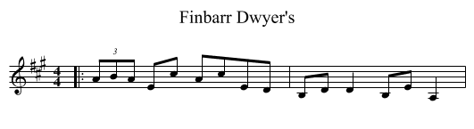 Finbarr Dwyer's - staff notation