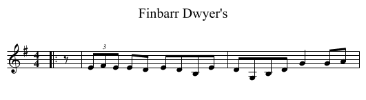 Finbarr Dwyer's - staff notation