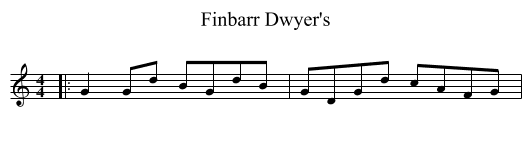 Finbarr Dwyer's - staff notation