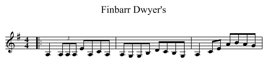 Finbarr Dwyer's - staff notation