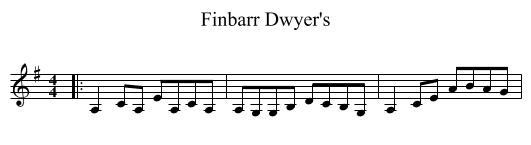 Finbarr Dwyer's - staff notation