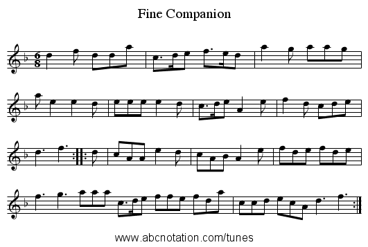 Fine Companion - staff notation