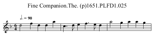 Fine Companion.The. (p)1651.PLFD1.025 - staff notation