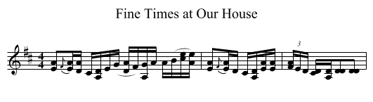 Fine Times at Our House - staff notation