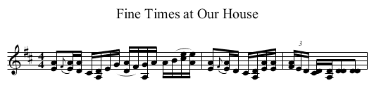 Fine Times at Our House - staff notation