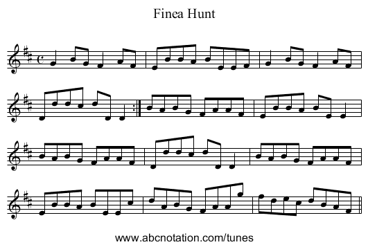 Finea Hunt - staff notation