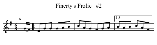 Finerty's Frolic   #2 - staff notation