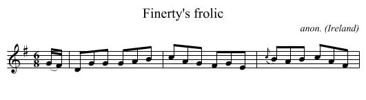 Finerty's frolic - staff notation