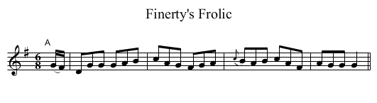Finerty's Frolic - staff notation