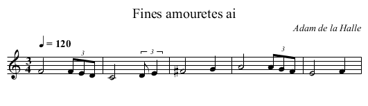Fines amouretes ai - staff notation