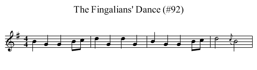 Fingalians' Dance (#92), The - staff notation