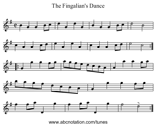 Fingalian's Dance, The - staff notation