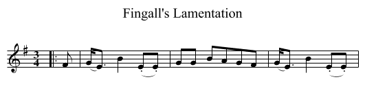 Fingall's Lamentation - staff notation