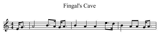 Fingal's Cave - staff notation