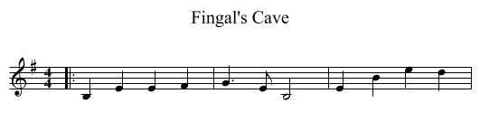 Fingal's Cave - staff notation
