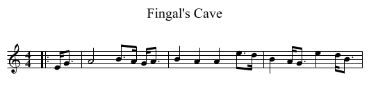 Fingal's Cave - staff notation