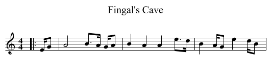 Fingal's Cave - staff notation