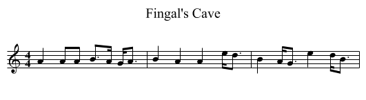 Fingal's Cave - staff notation