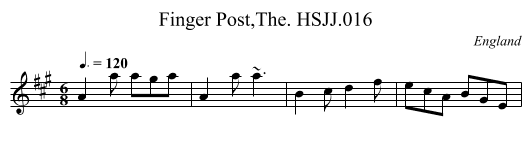 Finger Post,The. HSJJ.016 - staff notation