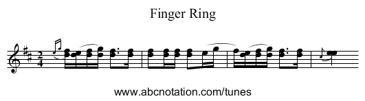Finger Ring - staff notation