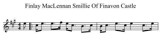 Finlay MacLennan Smillie Of Finavon Castle - staff notation