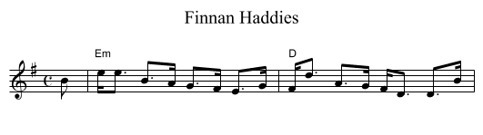 Finnan Haddies - staff notation
