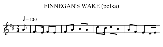 FINNEGAN'S WAKE (polka) - staff notation