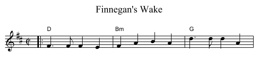 Finnegan's Wake - staff notation