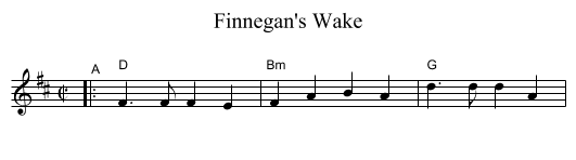 Finnegan's Wake - staff notation