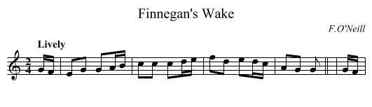 Finnegan's Wake - staff notation