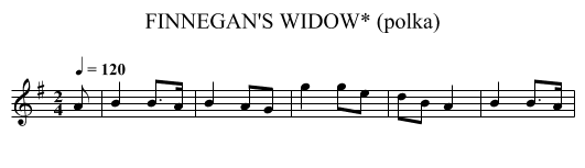 FINNEGAN'S WIDOW* (polka) - staff notation