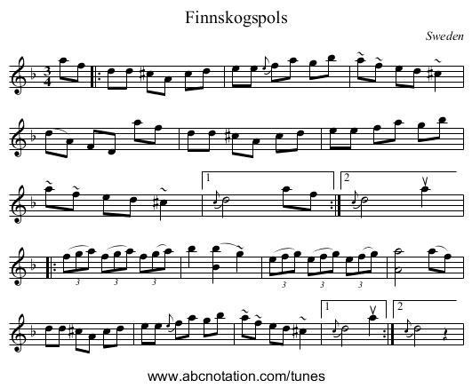 Finnskogspols - staff notation