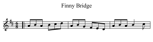 Finny Bridge - staff notation