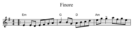 Finore - staff notation